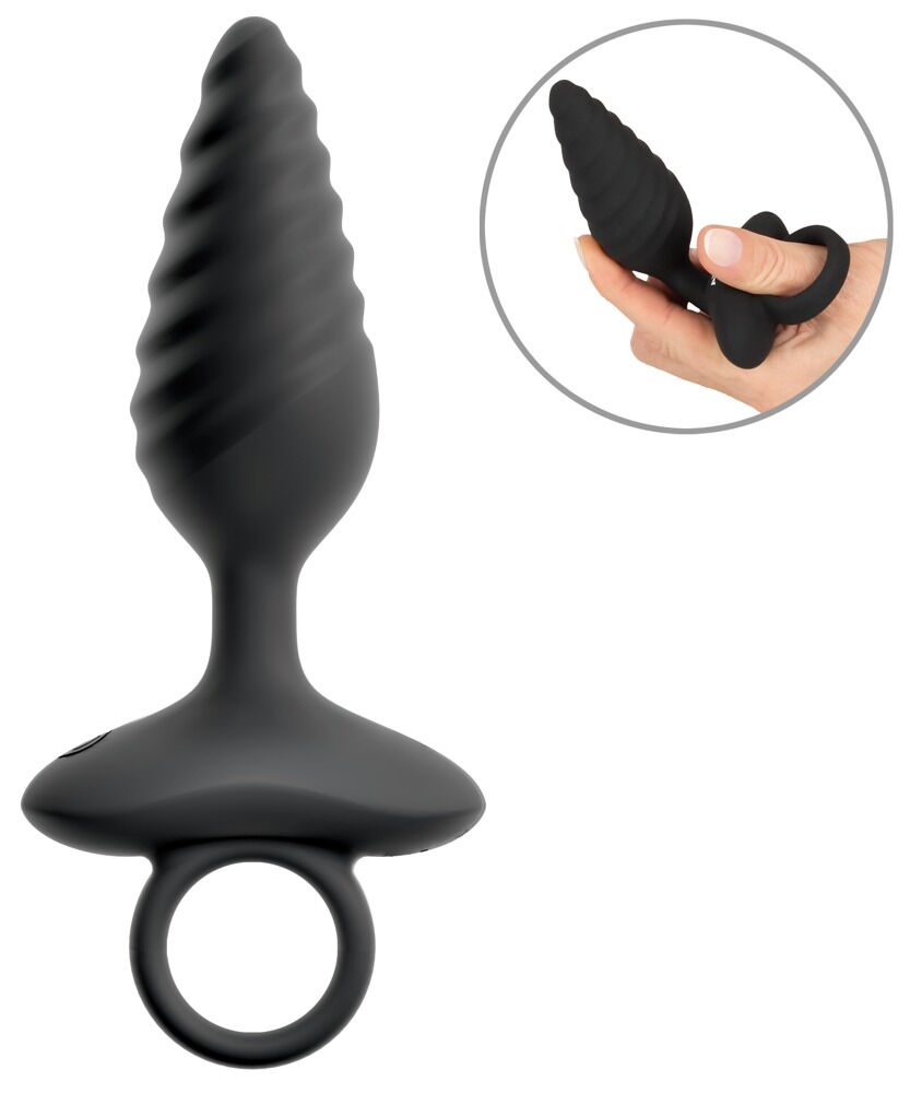Flexible Butt Plug Twisted Design with Vibrations - Miniature 2