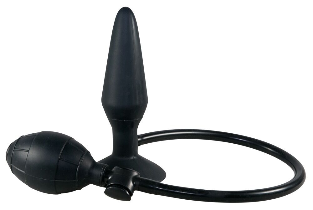 True Black Inflatable Analplug - Miniature 2