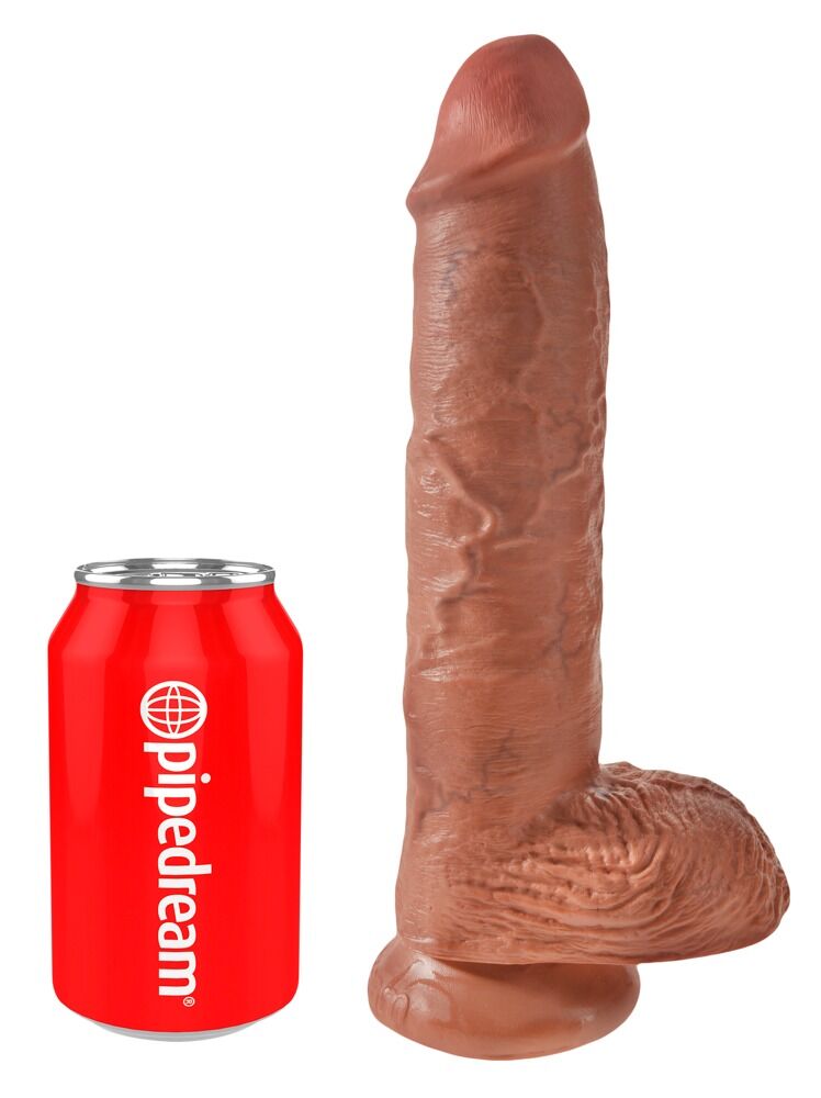 10" Cock with Balls Tan - Miniature 2