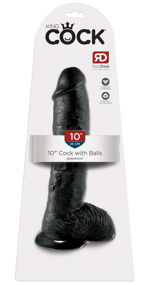 10" Cock with Balls Black - Image 1