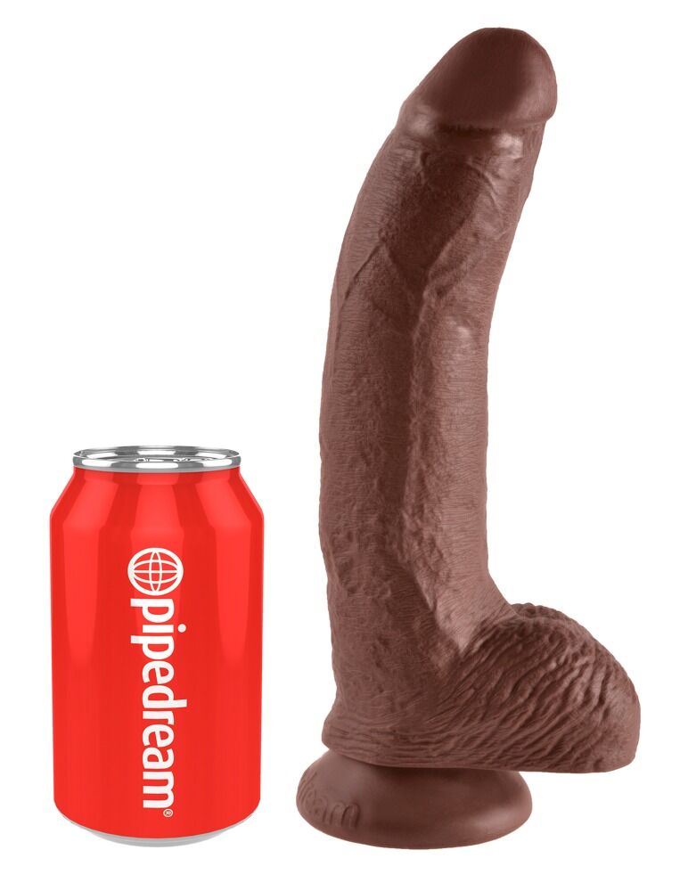 Cock 9" with Balls Brown - Miniature 2