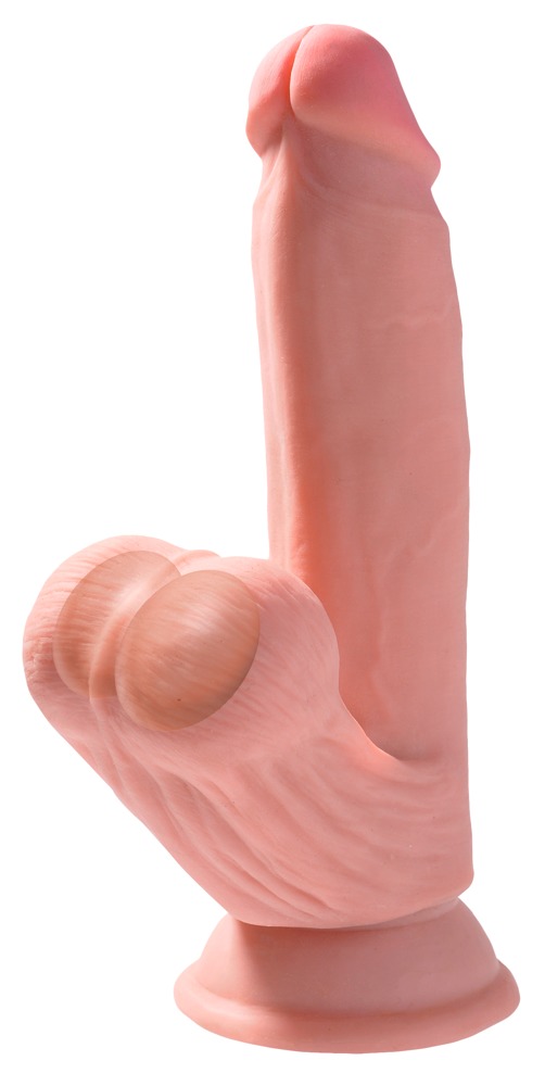 Gode Ventouse 3D avec testicules qui bougent 19,5 cm