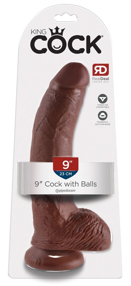 Gode ventouse avec testicules 22,9cm King Cock - Miniature 5