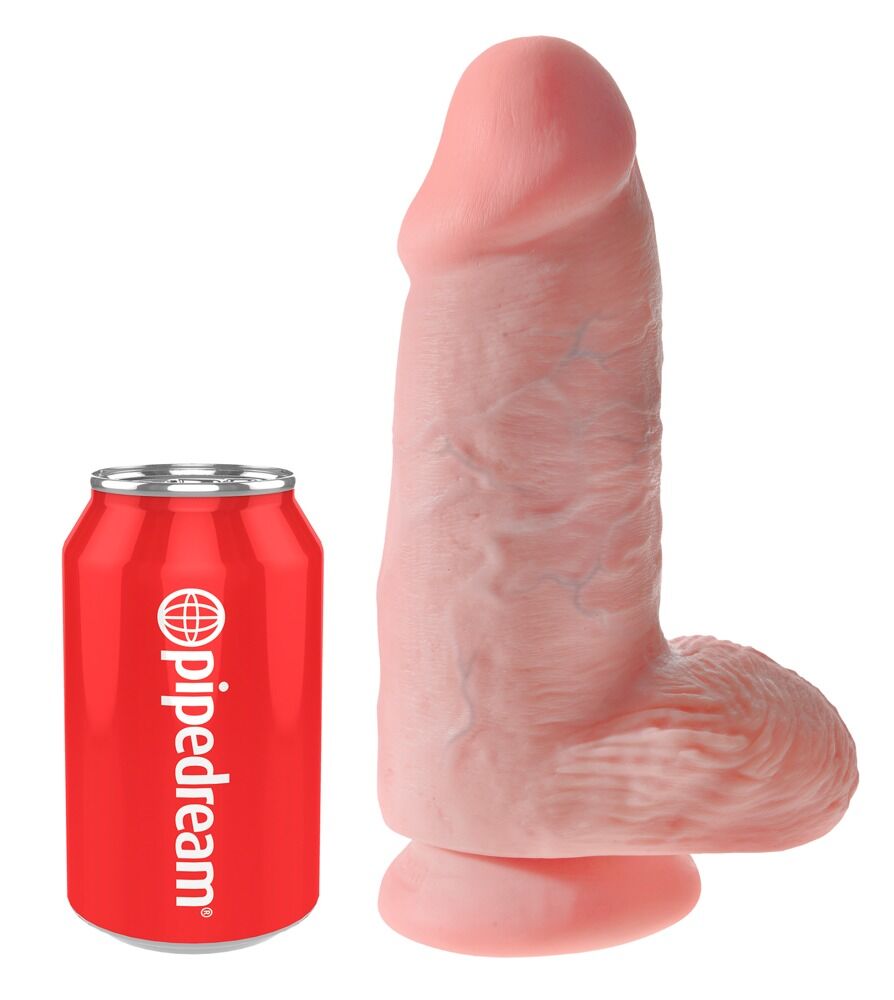 Gode ventouse large avec testicules 22,9cm King Cock - Miniature 2