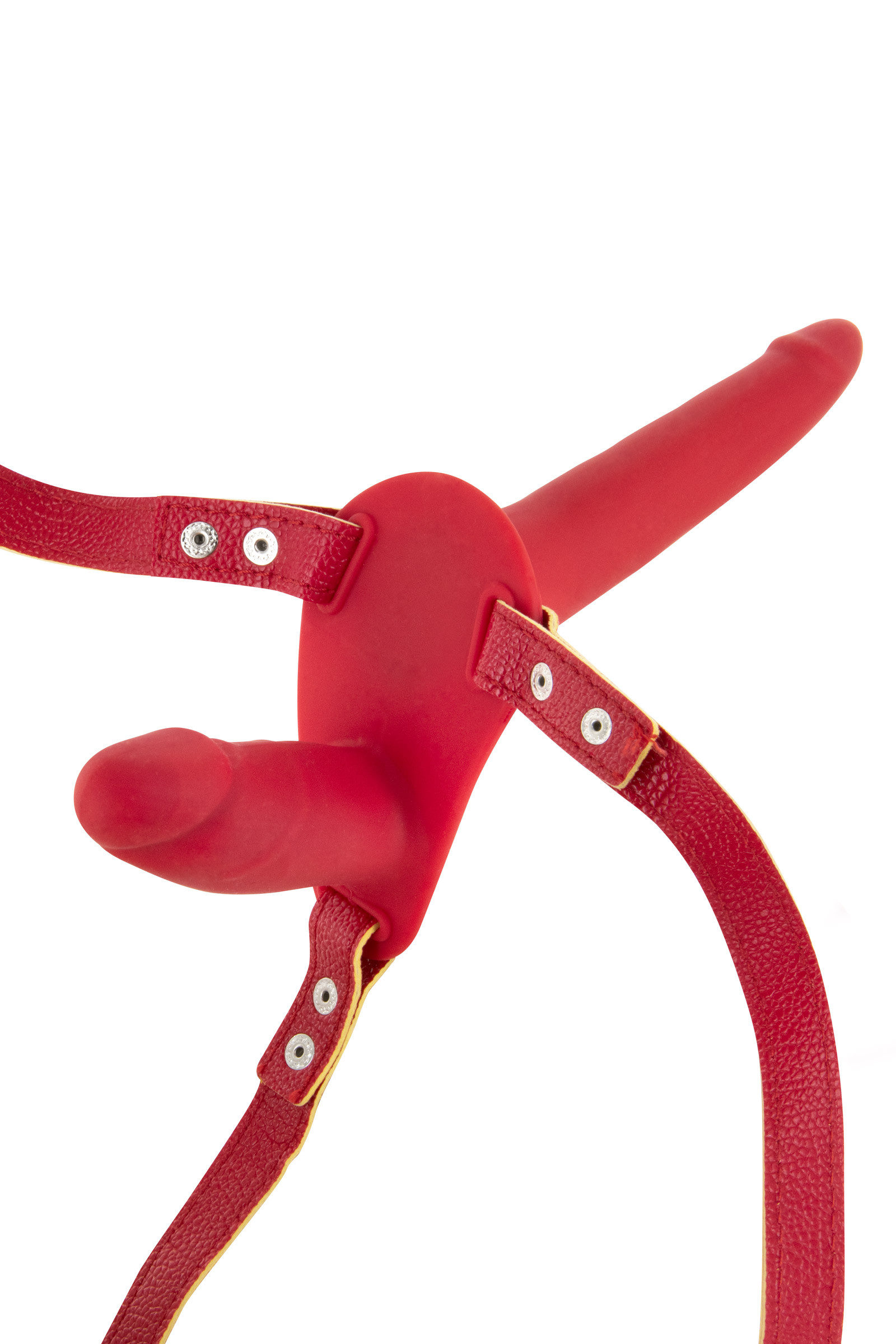 Gode ceinture double strap-on rouge - Miniature 3