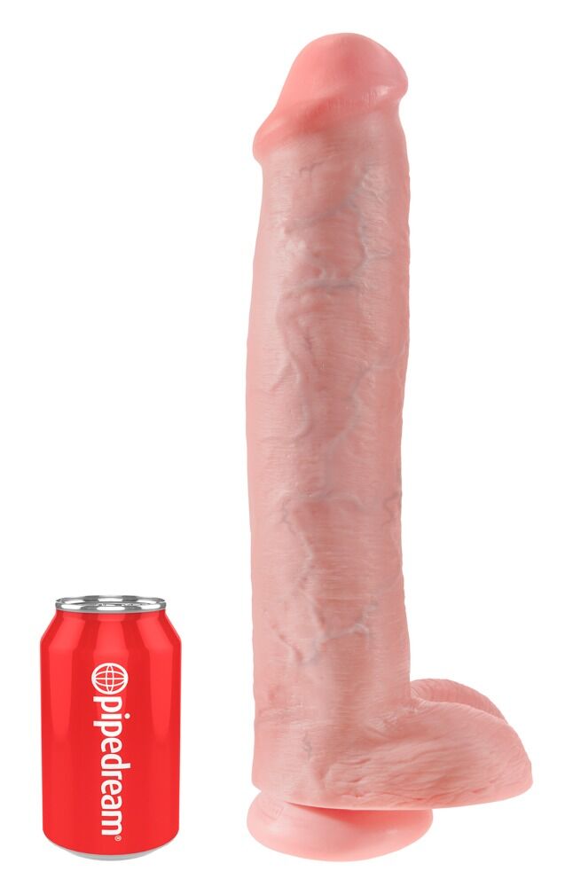 Gode ventouse avec testicules 38,1cm King Cock - Miniature 2