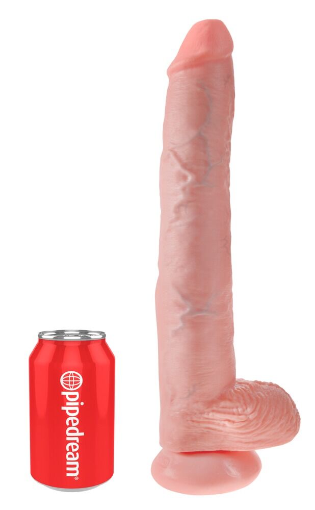Gode ventouse avec testicules 35,6cm King Cock - Miniature 2