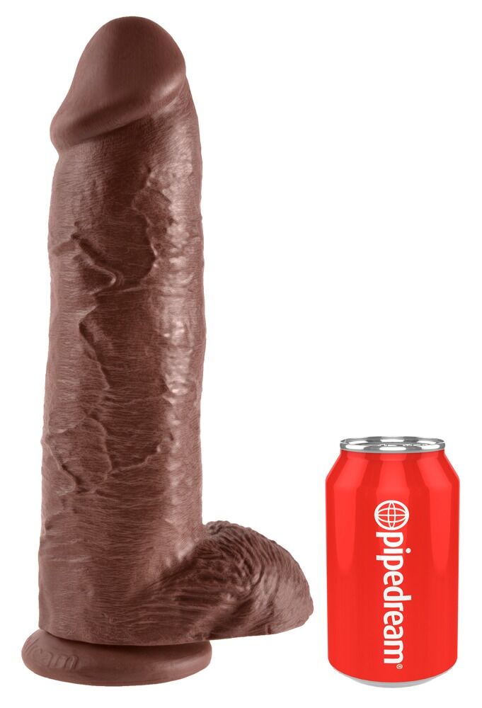 Gode avec ventouse avec testicules 30,5 cm King Cock - Miniature 2