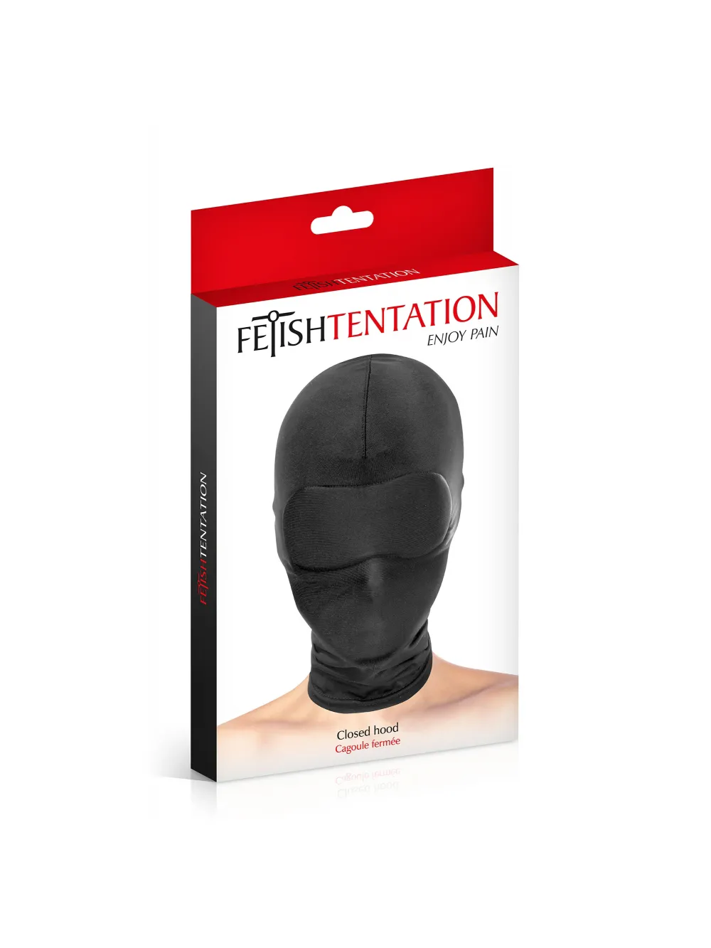 Cagoule intégrale bdsm fermée spandex noir - Miniature 3