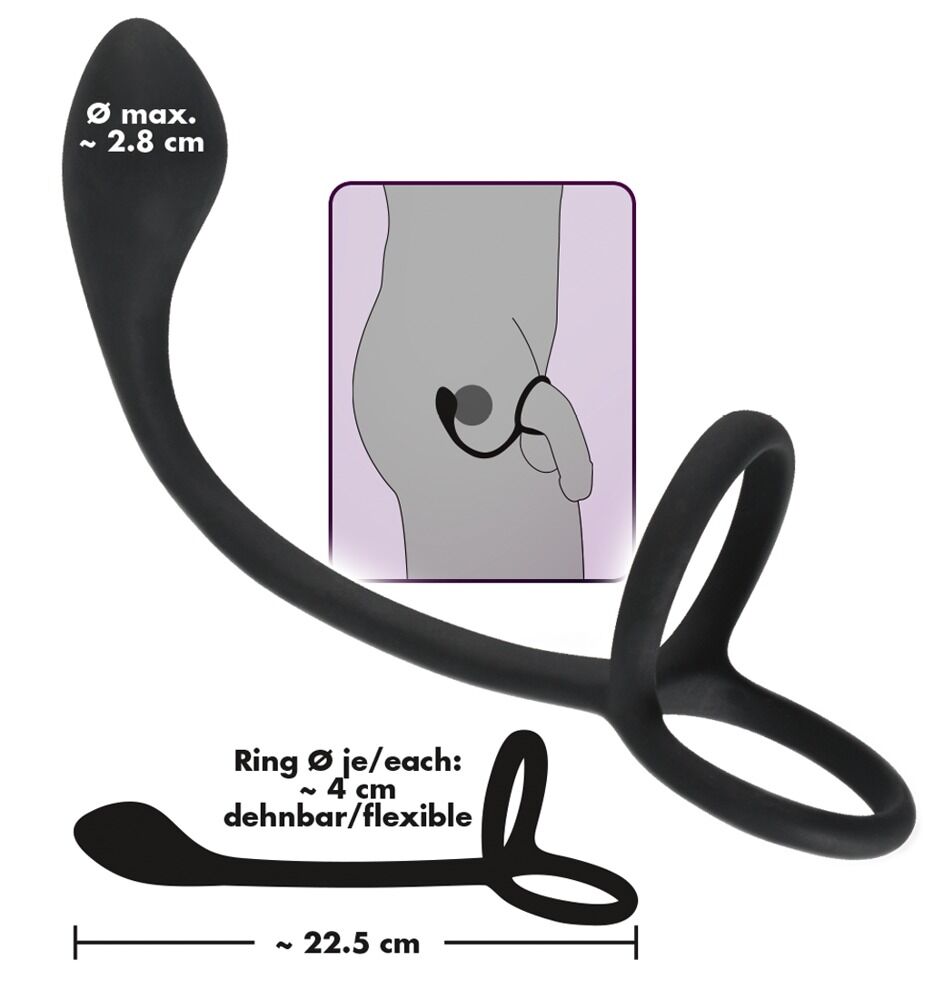 Plug Anal avec anneau pénis/testicules - Miniature 3