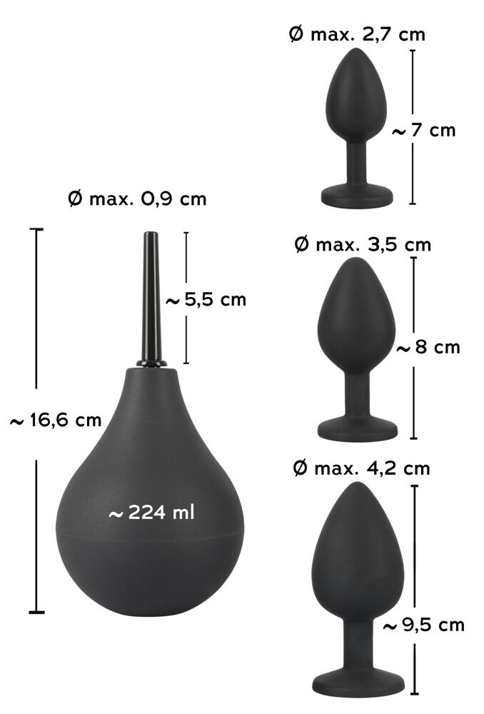 Kit Plug/ Douche Anal Silicone 4 pièces - Miniature 5