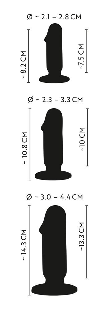 Kit plug forme pénis  3 pièces Anos - Miniature 5