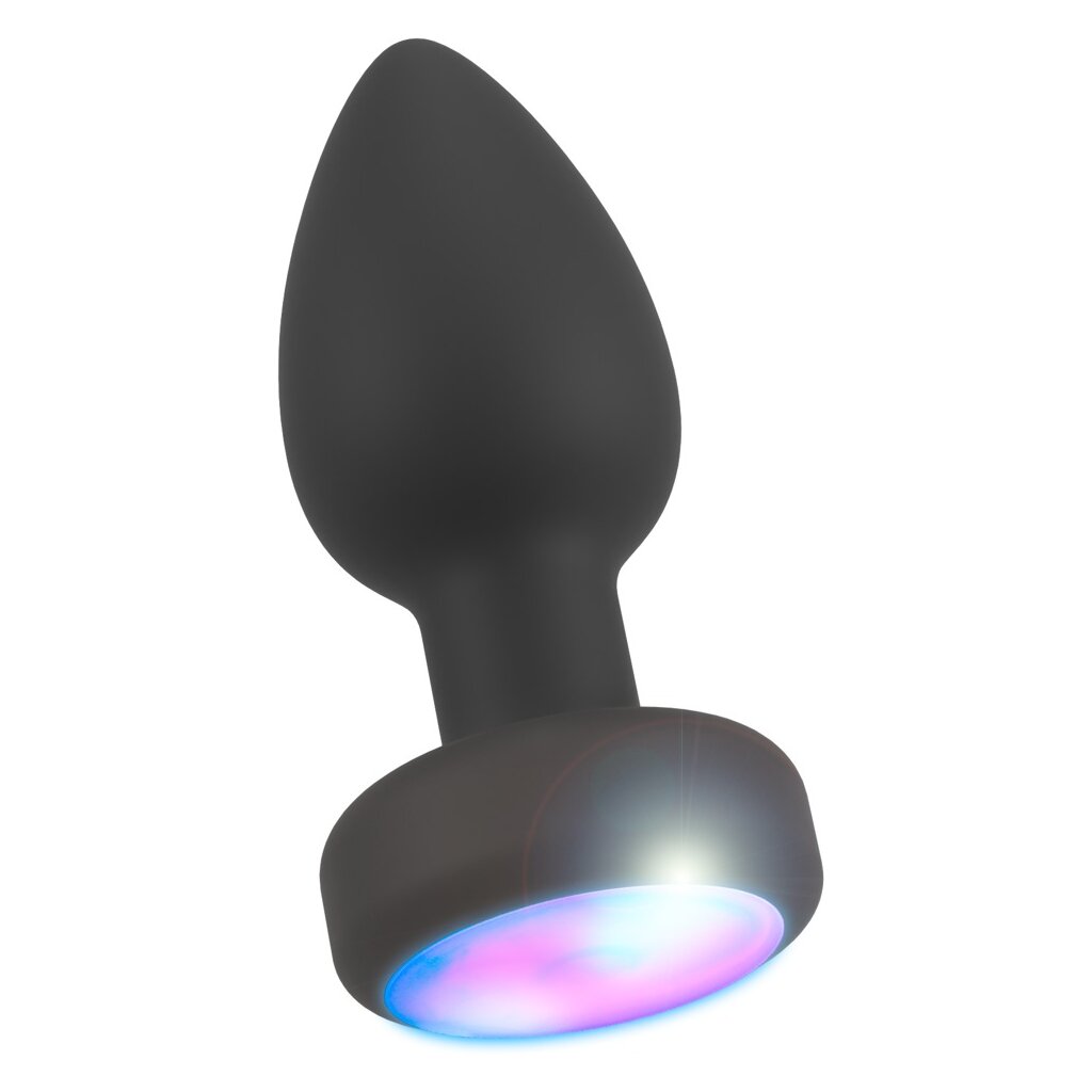 Plug Anal vibrant avec lumière multicolore