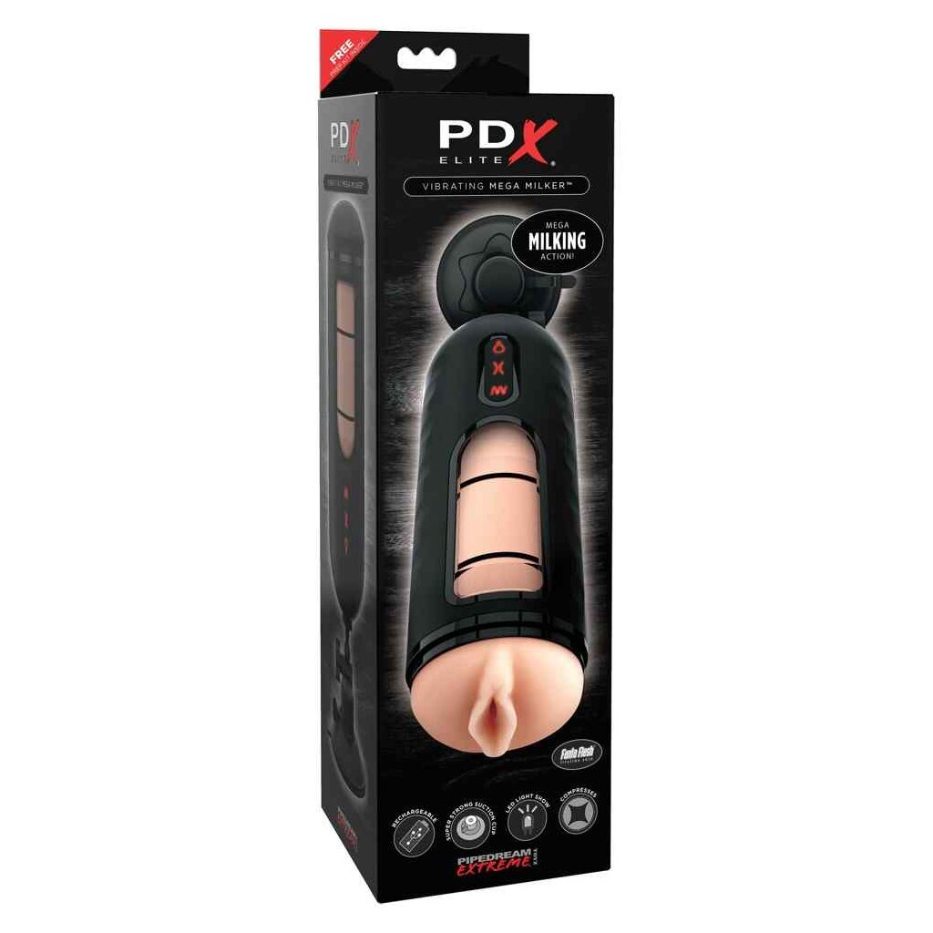 Masturbateur vagin avec ventouse Elite Vibrating Mega Milker PDX