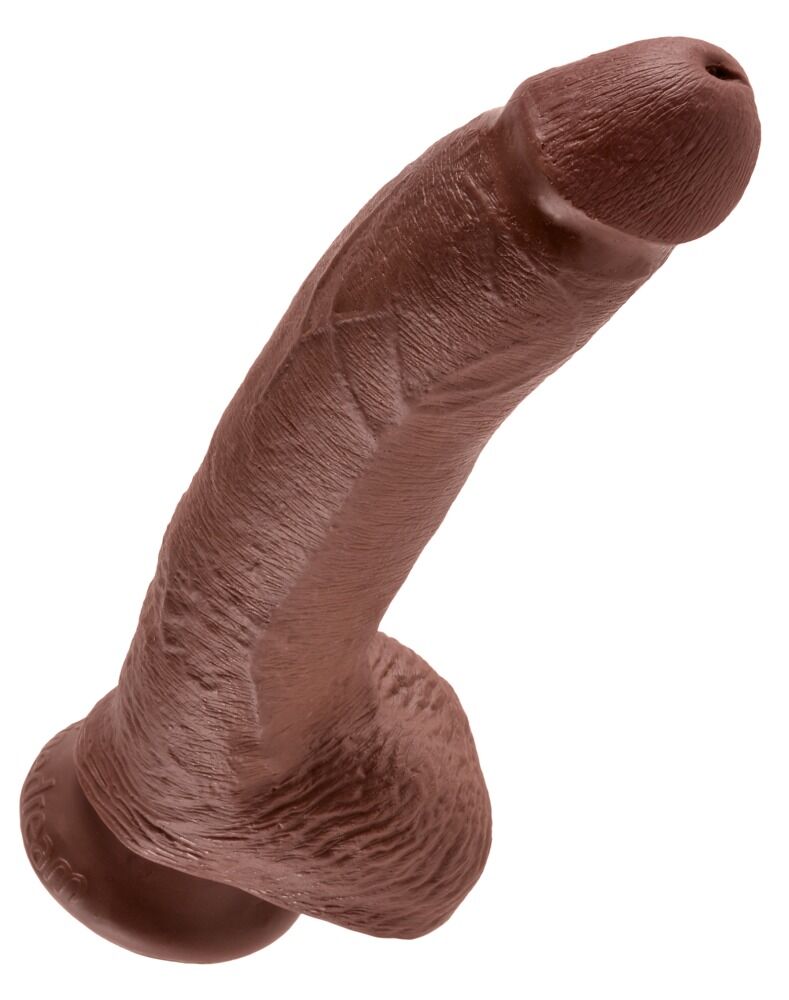 Gode ventouse avec testicules 22,9cm King Cock - Miniature 4