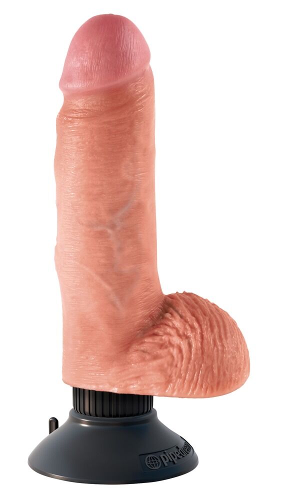 Gode Ventouse avec testicules Vibrant 13,3cm 7" - Miniature 2