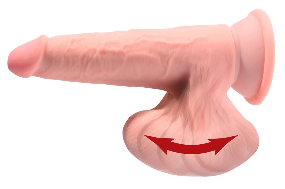 Gode Ventouse 3D avec testicules qui bougent 19,5 cm 7" - Miniature 3