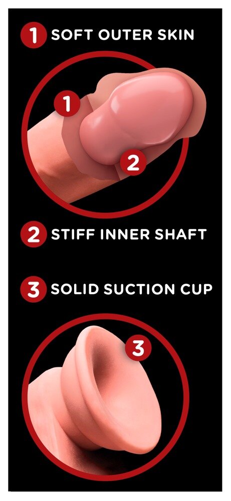 Gode Ventouse 3D avec testicules qui bougent 19,5 cm 7" - Miniature 5